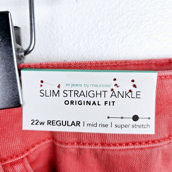 Maurices Slim Straight Ankle Mid Rise Super Stretch Jeans Pants NWT - Picture 8 of 11